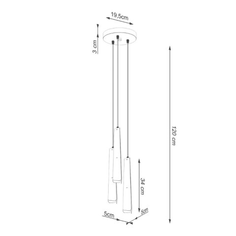 Lampa wisząca PRYSM 3P biała Lampa wisząca PRYSM 3P biała