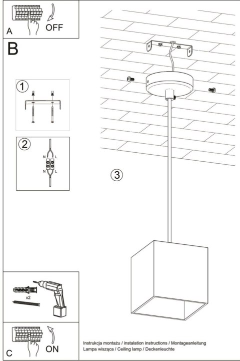Lampa wisząca QUAD 1 biały Lampa wisząca QUAD 1 biały