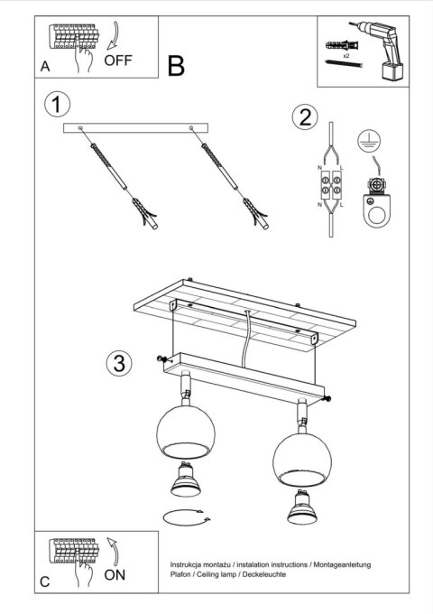 Plafon OCULARE 2 czarny Plafon OCULARE 2 czarny