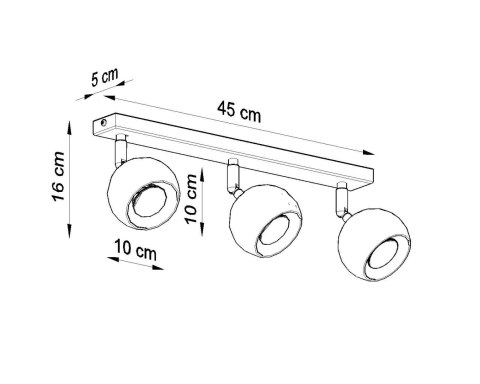 Plafon OCULARE 3 czarny Plafon OCULARE 3 czarny