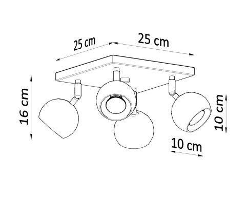 Plafon OCULARE 4 czarny Plafon OCULARE 4 czarny