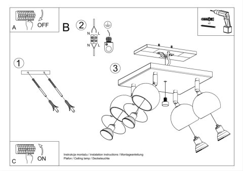 Plafon OCULARE 4 czarny Plafon OCULARE 4 czarny