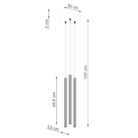 Lampa wisząca ARCHE 3P złota Lampa wisząca ARCHE 3P złota