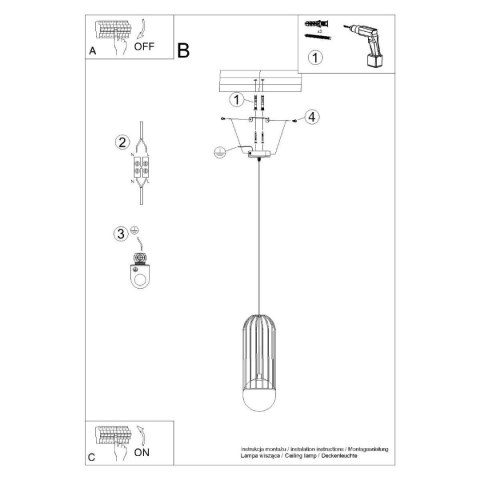 Lampa wisząca BRINA 1 czarna Lampa wisząca BRINA 1 czarna