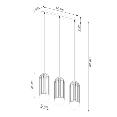 Lampa wisząca BRINA 3L biała Lampa wisząca BRINA 3L biała