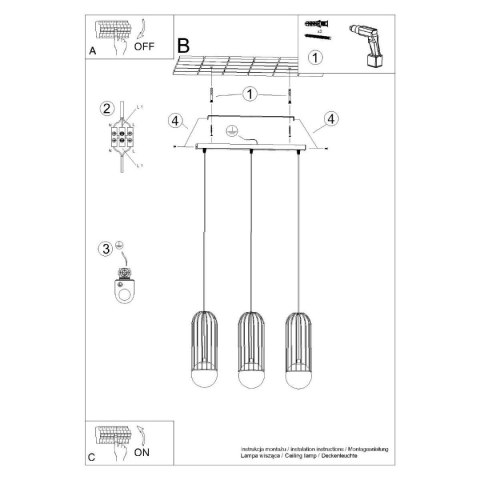 Lampa wisząca BRINA 3L biała Lampa wisząca BRINA 3L biała