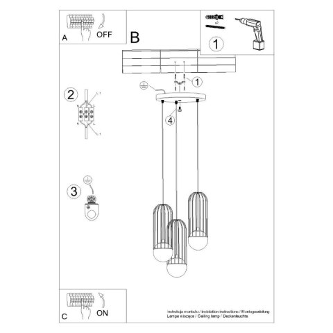 Lampa wisząca BRINA 3P biała Lampa wisząca BRINA 3P biała