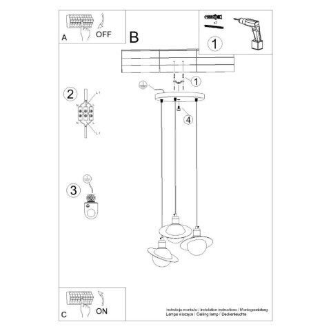 Lampa wisząca HYPERION 3P czarny Lampa wisząca HYPERION 3P czarny