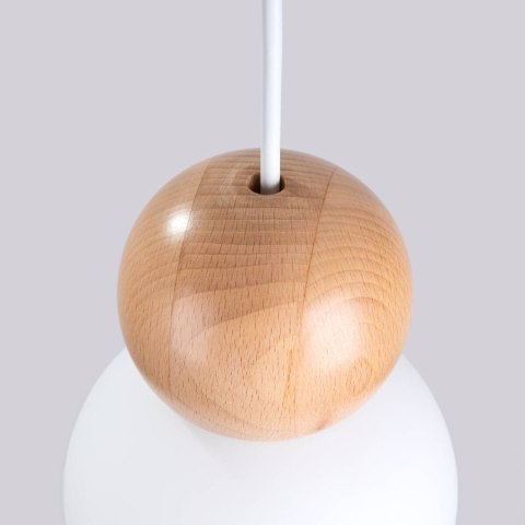 Lampa wisząca PEKKA 1 biała/naturalne drewno Lampa wisząca PEKKA 1 biała/naturalne drewno