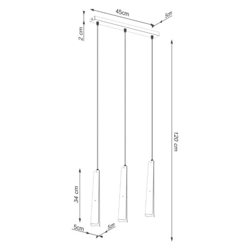 Lampa wisząca PRYSM 3L czarna Lampa wisząca PRYSM 3L czarna