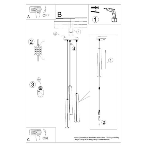 Lampa wisząca PRYSM 3P czarna Lampa wisząca PRYSM 3P czarna
