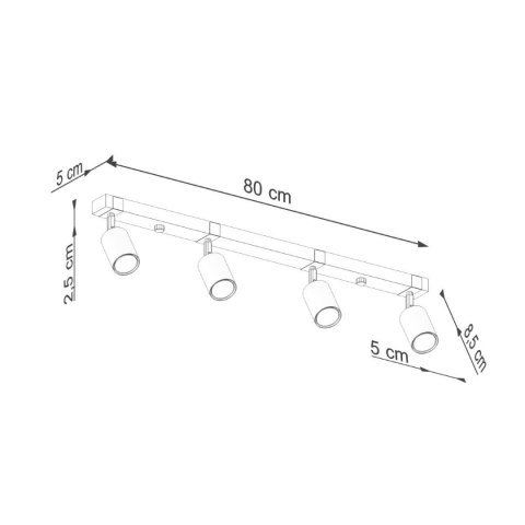 Plafon FAGER 4L czarny Plafon FAGER 4L czarny