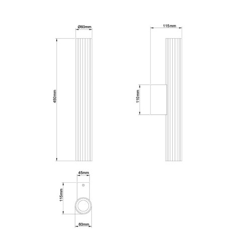 Linea kinkiet 45cm chrom Linea kinkiet 45cm chrom