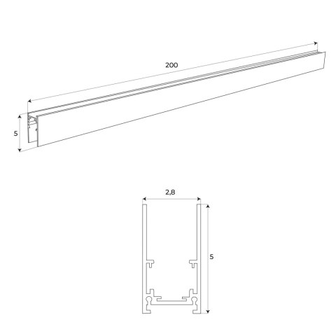 MAXLIGHT MT0002 SZYNA MAGNETYCZNA GŁĘBOKA, NATYNKOWA, 2 METRY, CZARNA MAXLIGHT MT0002 SZYNA MAGNETYCZNA GŁĘBOKA, NATYNKOWA, 2 METRY, CZARNA
