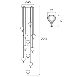 MAXLIGHT P0526D LAMPA WISZĄCA PALLONCINI 11