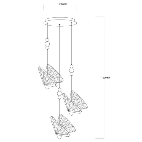 Mariposa 3 wisząca talerz chrom Mariposa 3 wisząca talerz chrom
