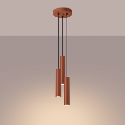Lampa wisząca LAGOS 3P ochra czerwona Lampa wisząca LAGOS 3P ochra czerwona