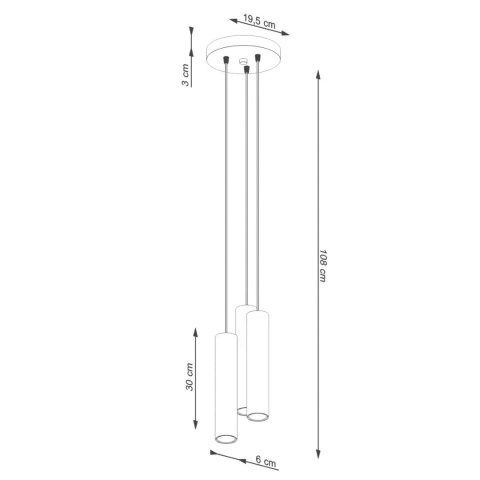 Lampa wisząca LAGOS 3P ochra czerwona Lampa wisząca LAGOS 3P ochra czerwona