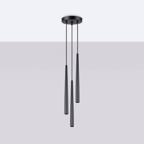 Lampa wisząca BLISS 3P czarna Lampa wisząca BLISS 3P czarna