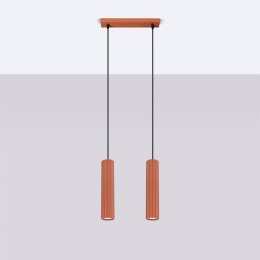 Lampa wisząca KARBON 2 ochra czerwona