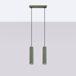 Lampa wisząca KARBON 2 zielona oliwka