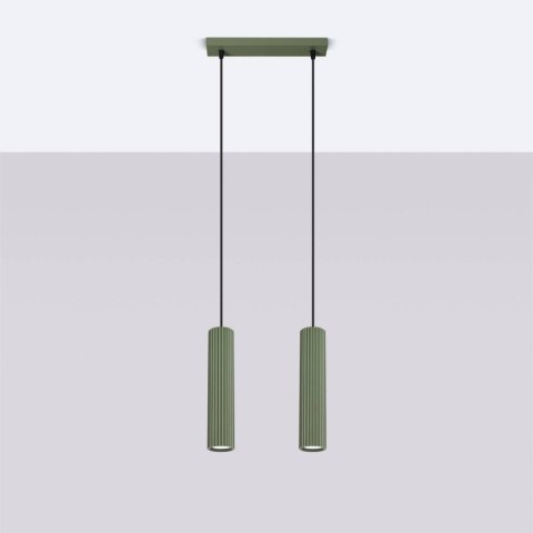 Lampa wisząca KARBON 2 zielona oliwka Lampa wisząca KARBON 2 zielona oliwka