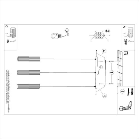 Lampa wisząca KARBON 3L czarny Lampa wisząca KARBON 3L czarny