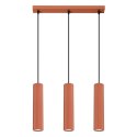 Lampa wisząca KARBON 3L ochra czerwona