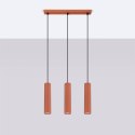 Lampa wisząca KARBON 3L ochra czerwona