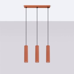 Lampa wisząca KARBON 3L ochra czerwona
