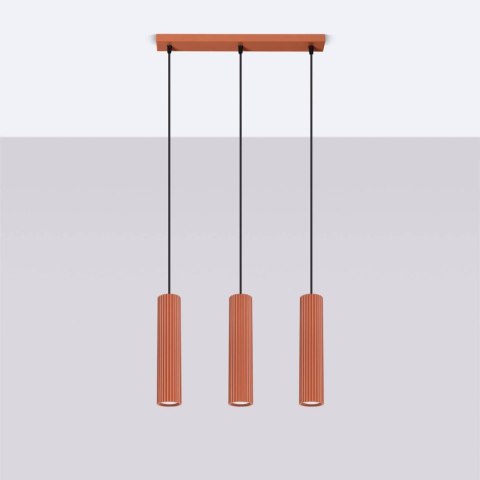 Lampa wisząca KARBON 3L ochra czerwona Lampa wisząca KARBON 3L ochra czerwona