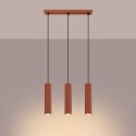 Lampa wisząca KARBON 3L ochra czerwona