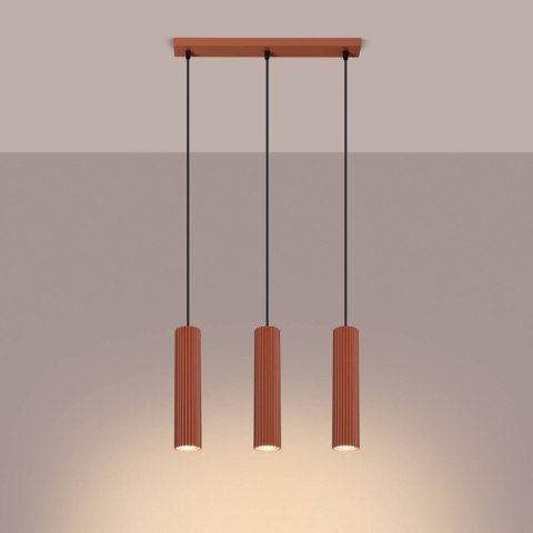 Lampa wisząca KARBON 3L ochra czerwona Lampa wisząca KARBON 3L ochra czerwona