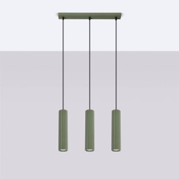 Lampa wisząca KARBON 3L zielona oliwka