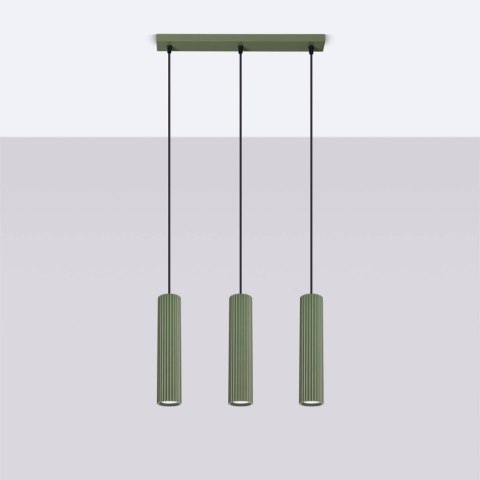 Lampa wisząca KARBON 3L zielona oliwka Lampa wisząca KARBON 3L zielona oliwka
