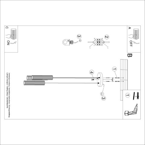 Lampa wisząca KARBON 3P beżowy Lampa wisząca KARBON 3P beżowy