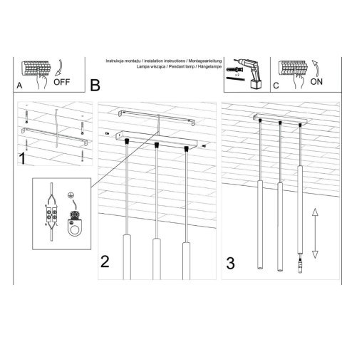 Lampa wisząca PASTELO 3 ochra czerwona Lampa wisząca PASTELO 3 ochra czerwona