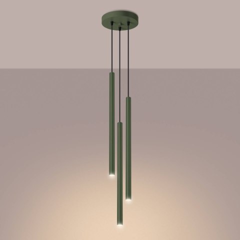 Lampa wisząca PASTELO 3 zielona oliwka Lampa wisząca PASTELO 3 zielona oliwka