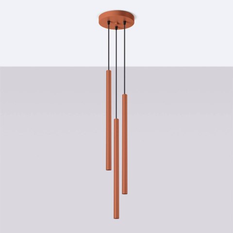 Lampa wisząca PASTELO 3P ochra czerwona Lampa wisząca PASTELO 3P ochra czerwona