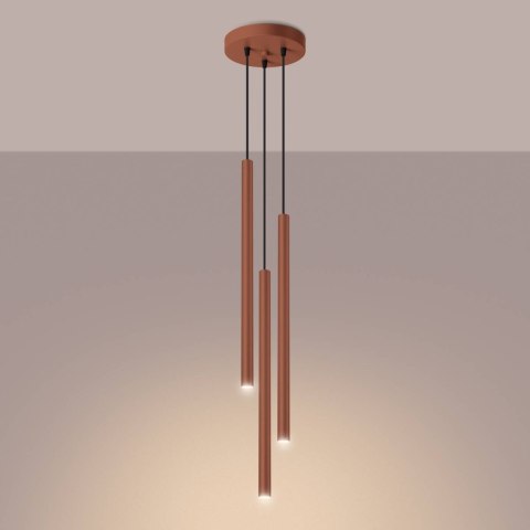 Lampa wisząca PASTELO 3P ochra czerwona Lampa wisząca PASTELO 3P ochra czerwona