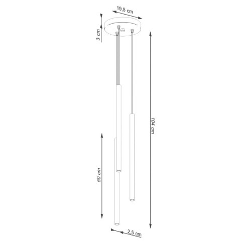 Lampa wisząca PASTELO 3P ochra czerwona Lampa wisząca PASTELO 3P ochra czerwona