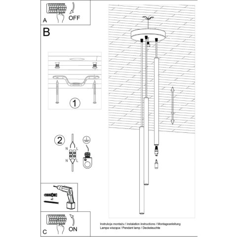 Lampa wisząca PASTELO 3P ochra czerwona Lampa wisząca PASTELO 3P ochra czerwona