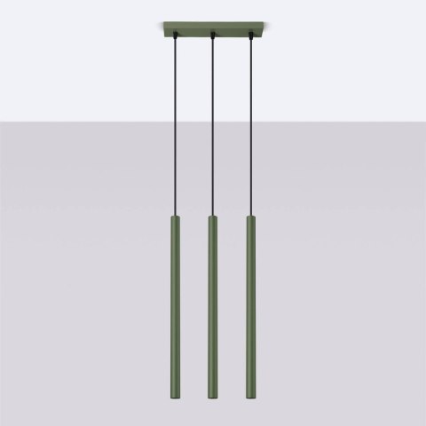 Lampa wisząca PASTELO 3P zielona oliwka Lampa wisząca PASTELO 3P zielona oliwka