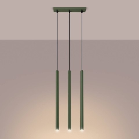 Lampa wisząca PASTELO 3P zielona oliwka Lampa wisząca PASTELO 3P zielona oliwka