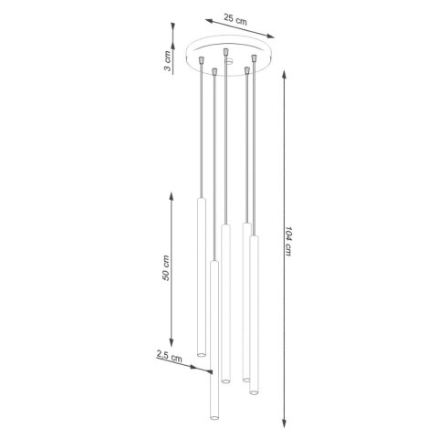 Lampa wisząca PASTELO 5P beżowa Lampa wisząca PASTELO 5P beżowa