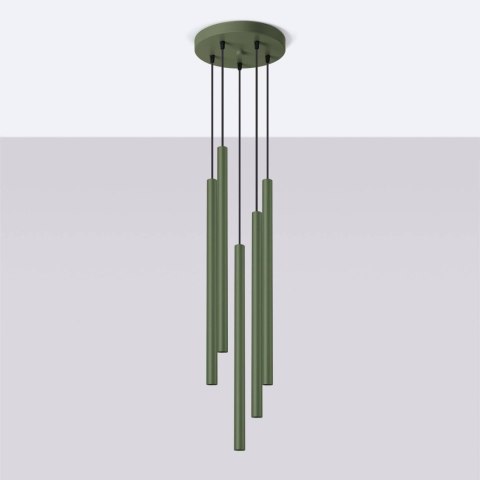 Lampa wisząca PASTELO 5P zielona oliwka Lampa wisząca PASTELO 5P zielona oliwka