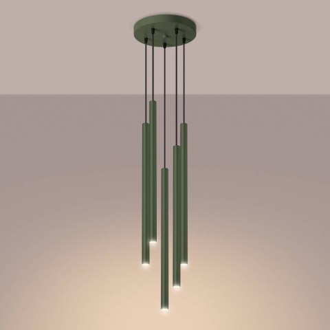 Lampa wisząca PASTELO 5P zielona oliwka Lampa wisząca PASTELO 5P zielona oliwka