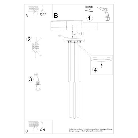 Lampa wisząca PASTELO 5P zielona oliwka Lampa wisząca PASTELO 5P zielona oliwka