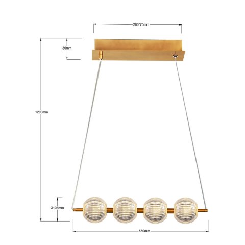 Lampa wisząca Brillant 4 złota LED CCT Lampa wisząca Brillant 4 złota LED CCT