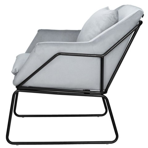 Fotel welurowy FLUENCE szary Fotel welurowy FLUENCE szary